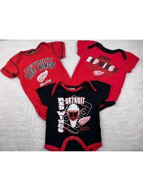 Reebok & My NHL Detroit Red Wings 3-Pack Onesies Size 0-3 Months